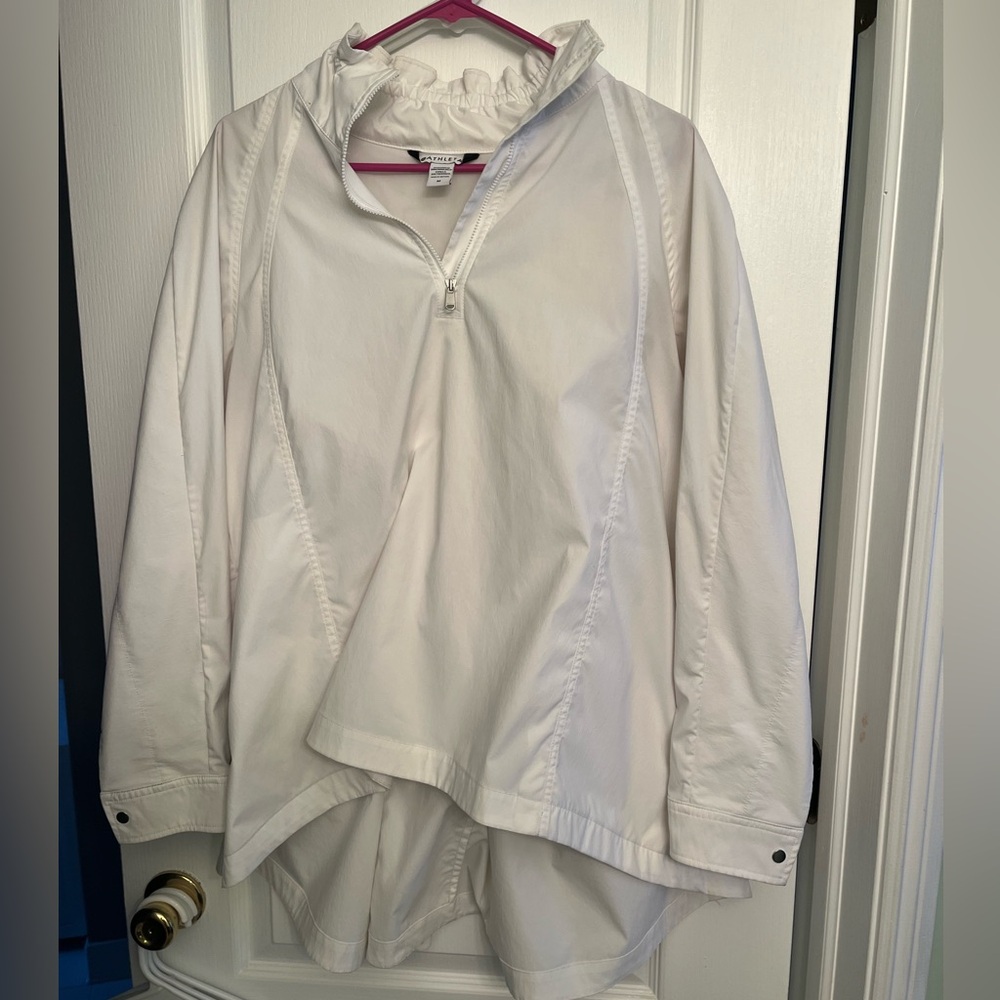 Athleta Ivory Quarter-Zip Jacket